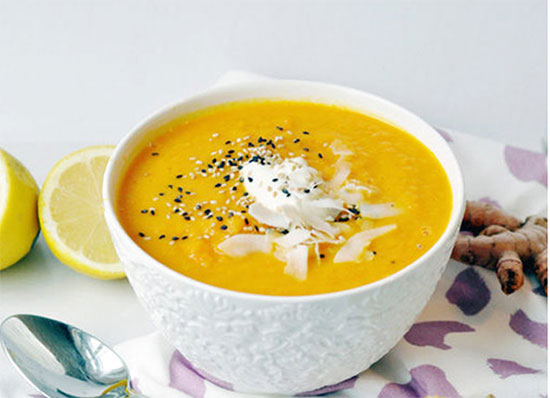 سوپ هویج و زنجبیل آرامش بخش