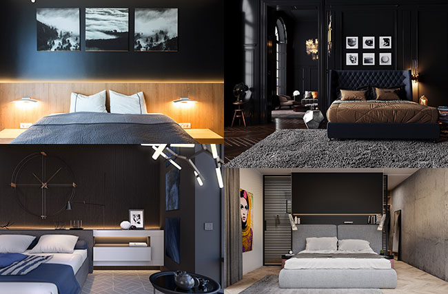 رنگ سیاه در اتاق خواب ، یک ایده جذاب و متفاوت