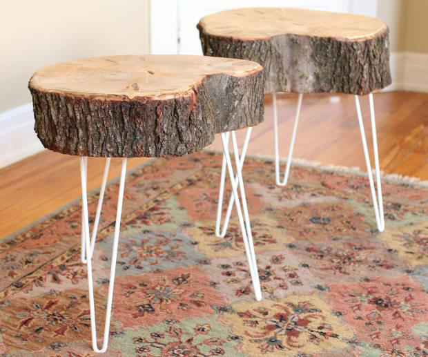 چگونه با تنه درخت یک میز زیبا بسازید !