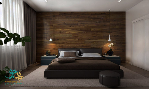 دکوراسیون داخلی طرح چوب در اتاق خواب