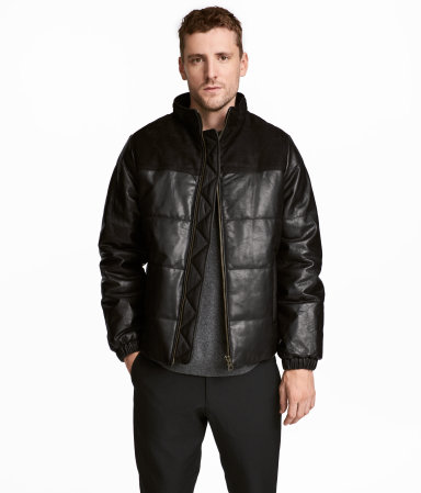 Padded Leather Jacket - کاپشن های جدید مردانه H&M