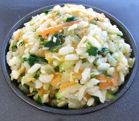 طرز تهیه کیک برنج و سبزیجات