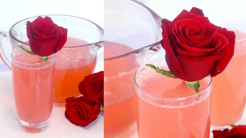 لیموناد گل رز نوشیدنیِ لحظات رمانتیک